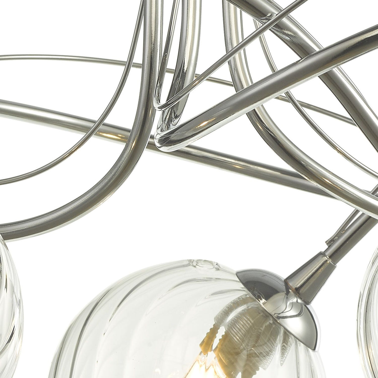 Onawa 3 Light Semi Flush Polished Chrome With Twisted Glass