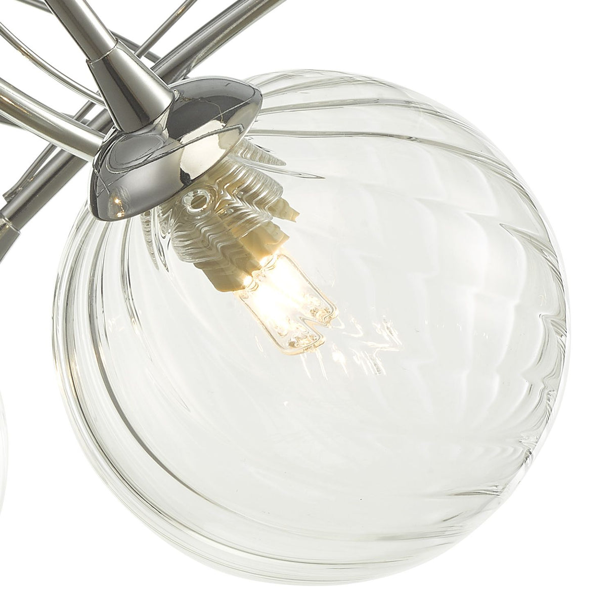 Onawa 3 Light Semi Flush Polished Chrome With Twisted Glass