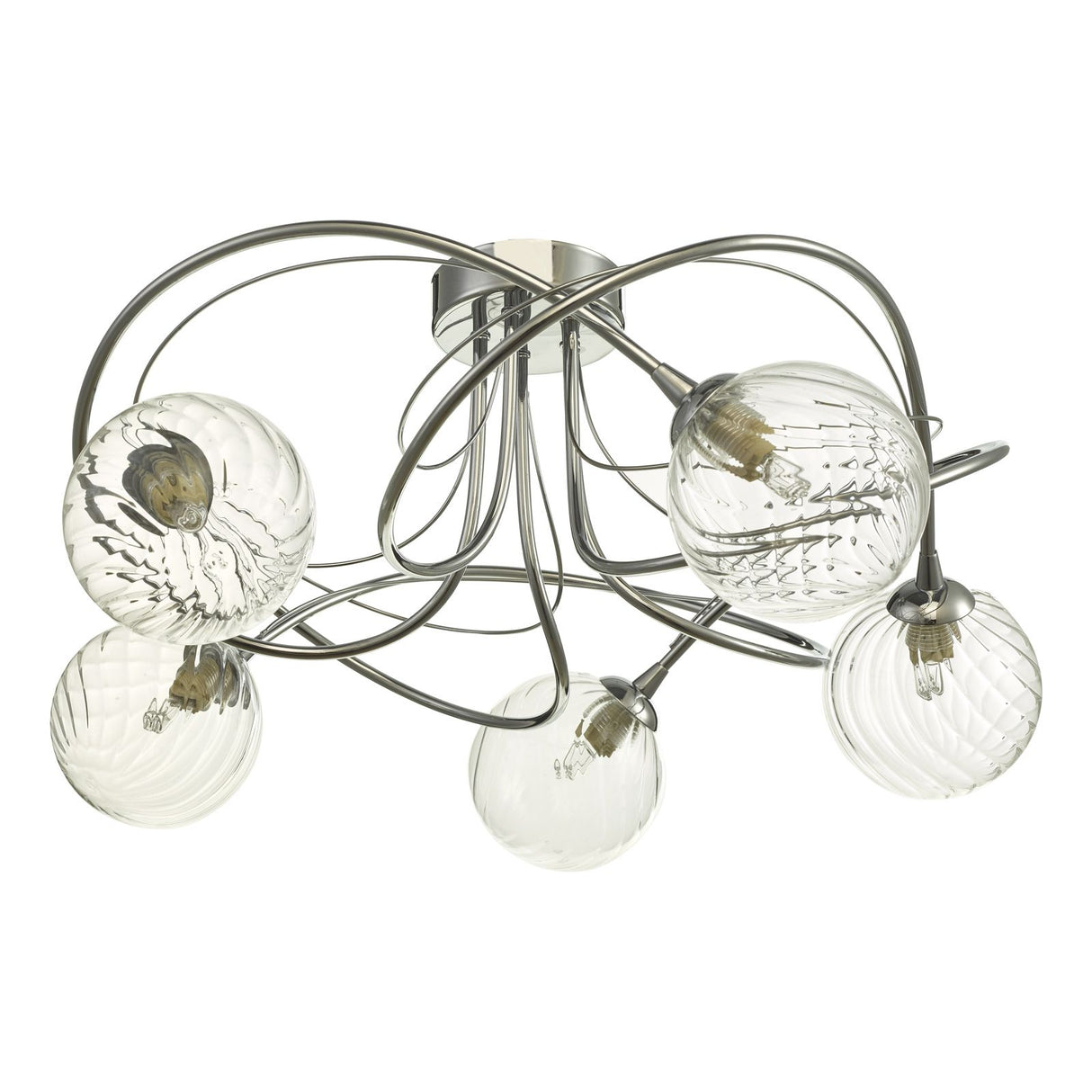 Onawa 5lt Semi Flush Polished Chrome With Twisted Glass