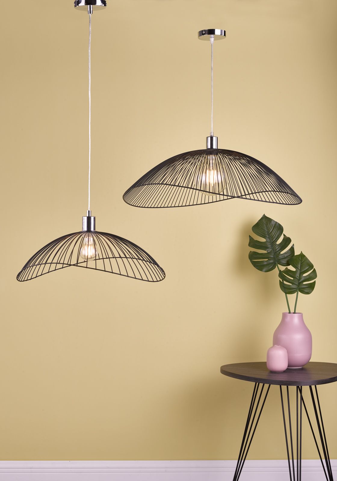 Onza Wire Easy Fit Pendant Shades Black (Twin Pack)