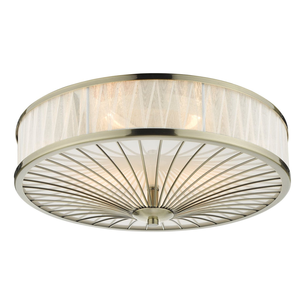 Oslo 3 Light Flush Antique Brass