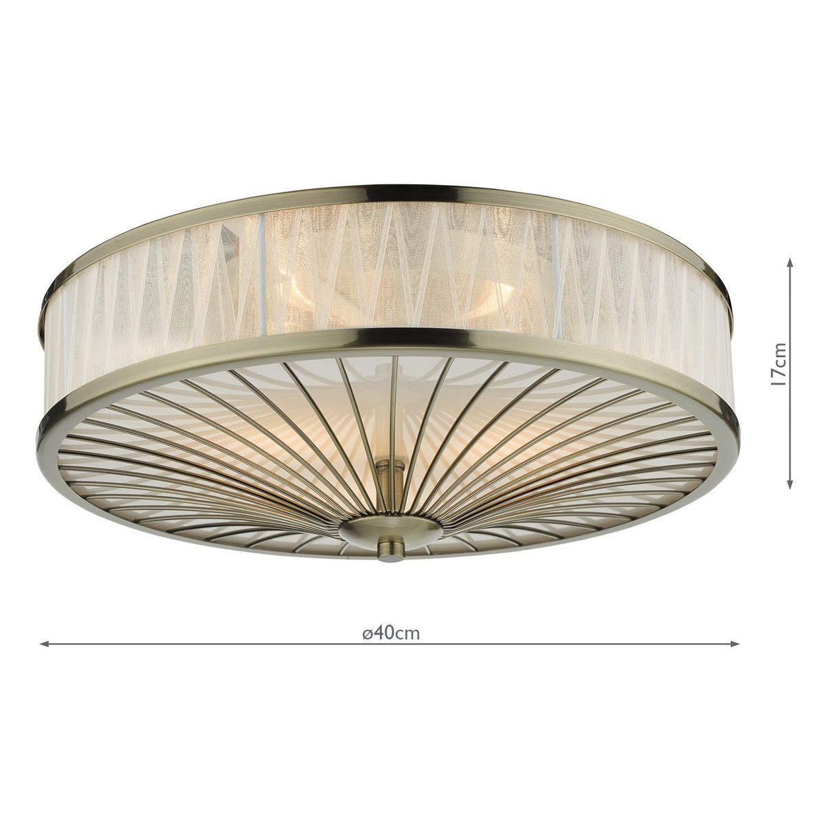 Oslo 3 Light Flush Antique Brass
