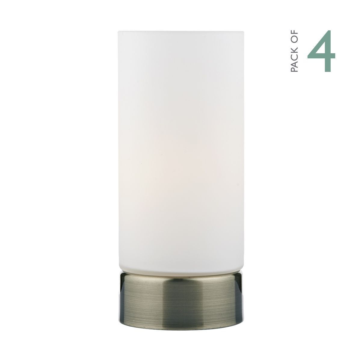 Owen Touch Round Glass Table Lamp Antique Brass Opal Glass (Multipack)
