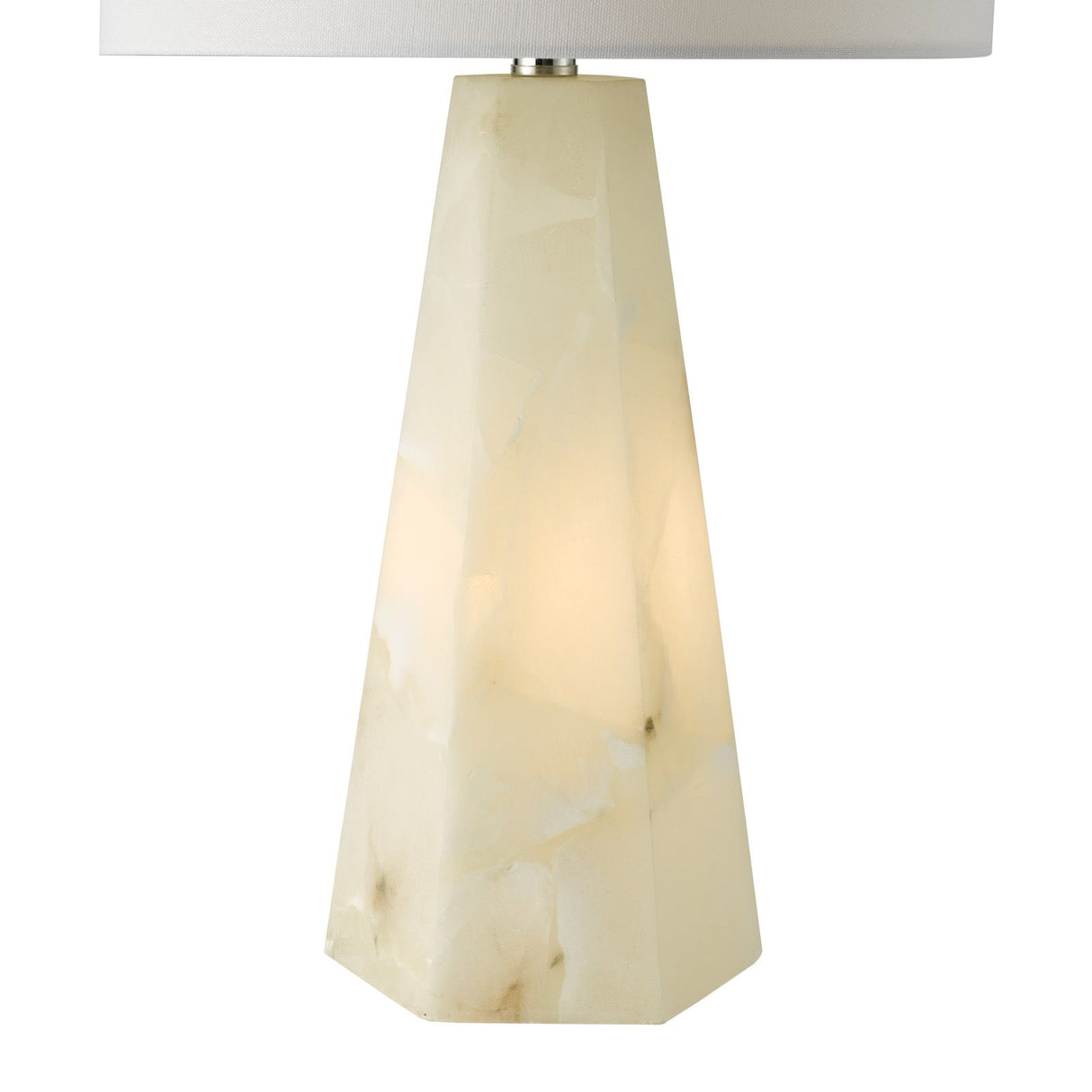 Paget Table Lamp Alabaster and Matt Antique Brass Base Only