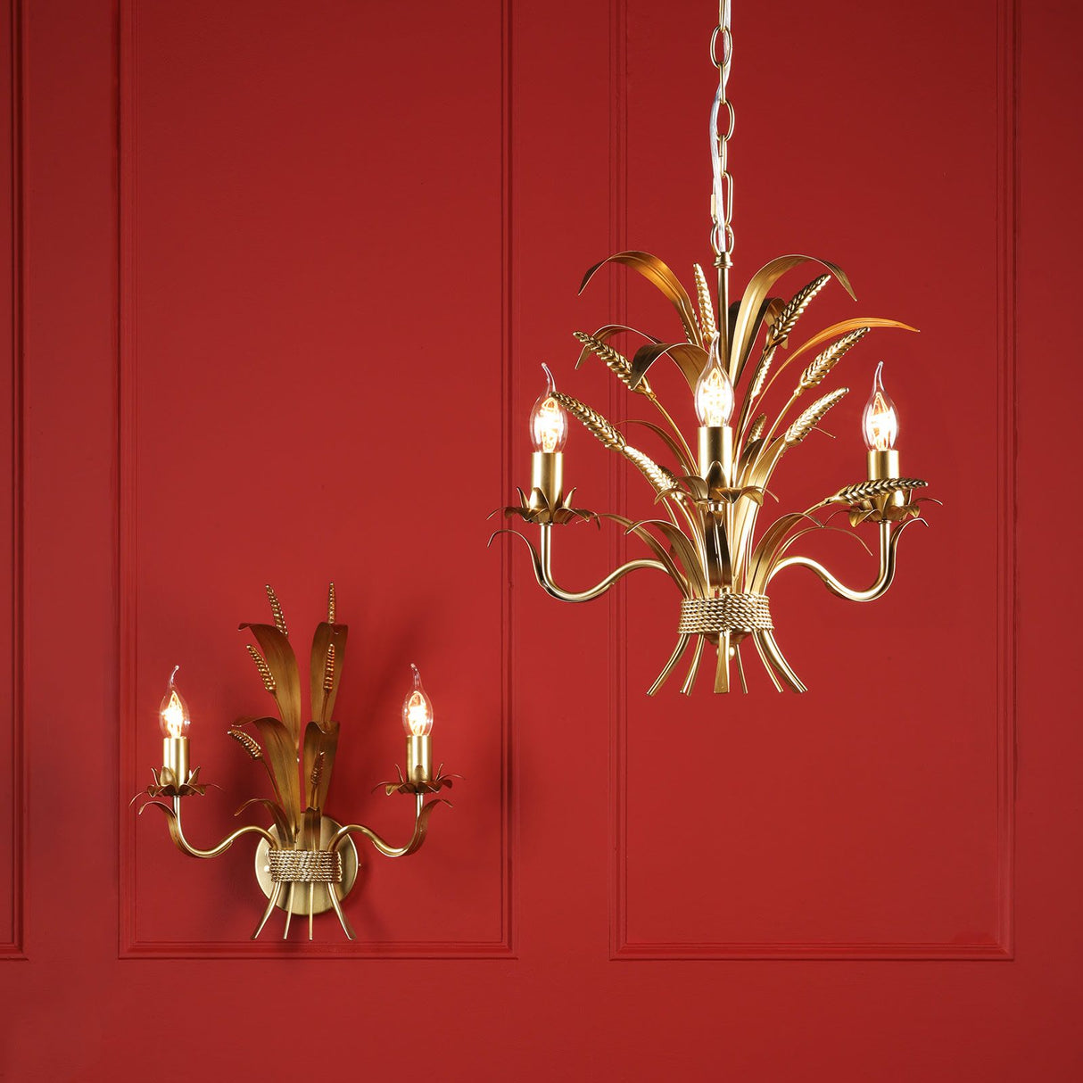 Phaedra 2 Light Wall Light Gold