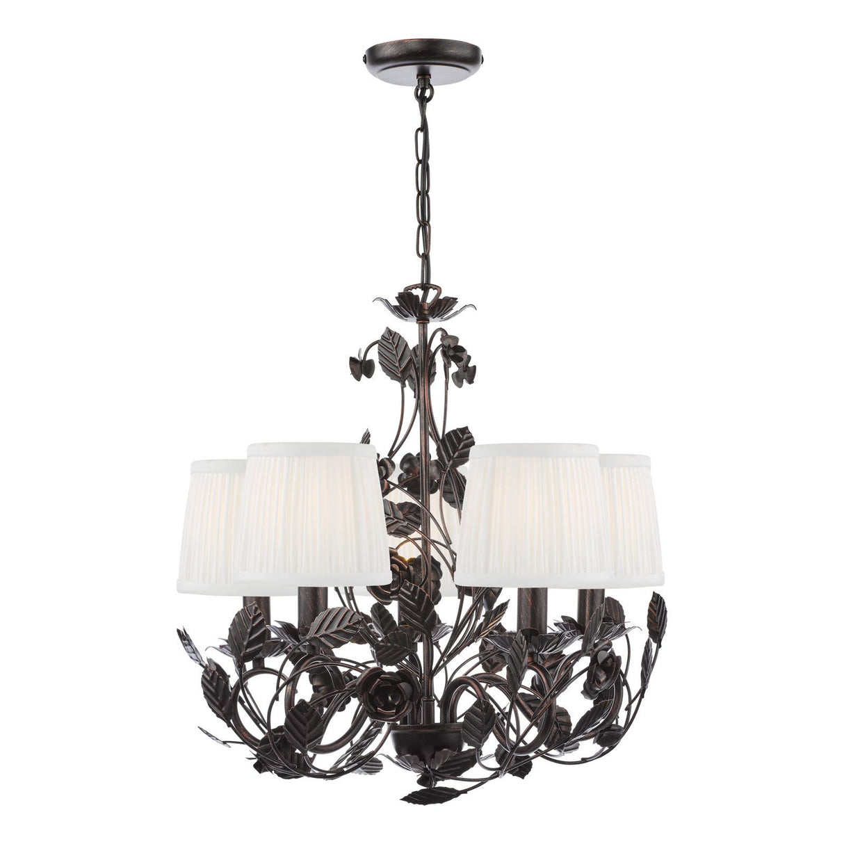 Priscilla 5 Light Pendant Matt Black With Shade