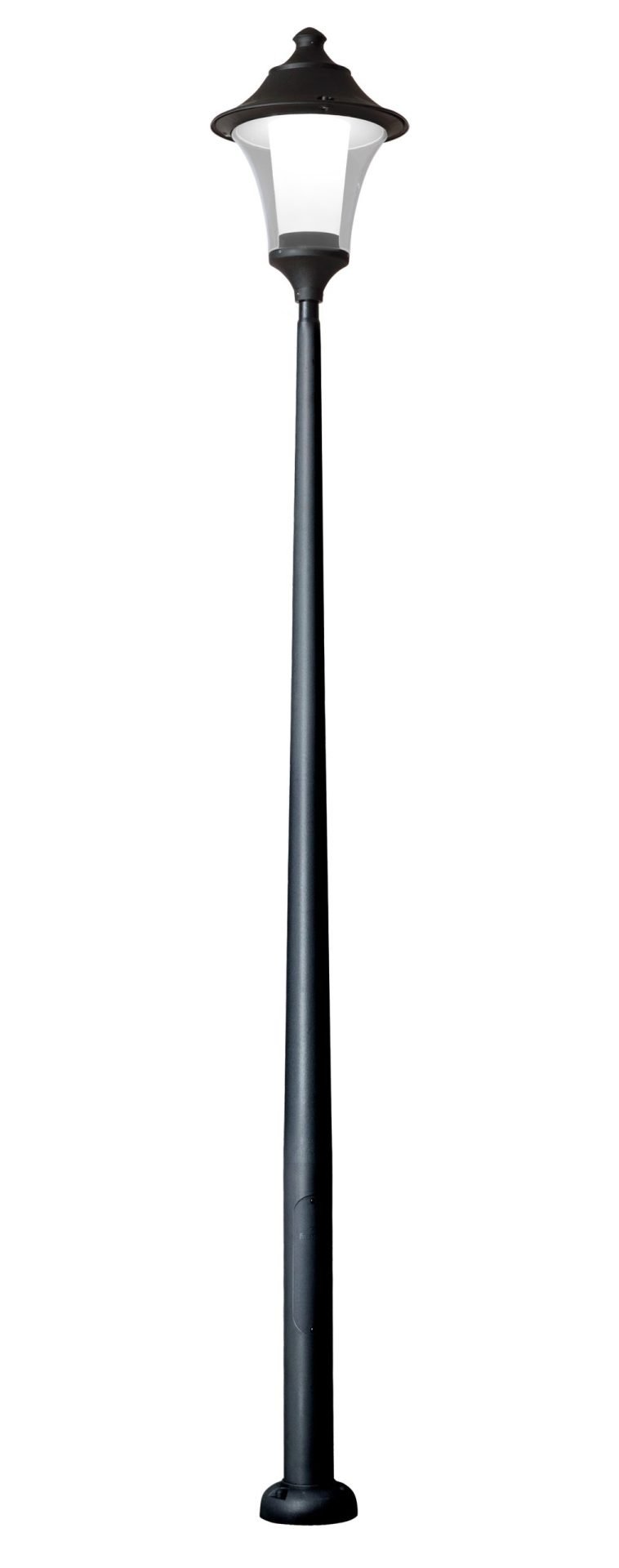 Remo 400 Akille 3500 50W E27 HighPower LED 4000K Assembled, Modern Post Lantern, Black/Clear