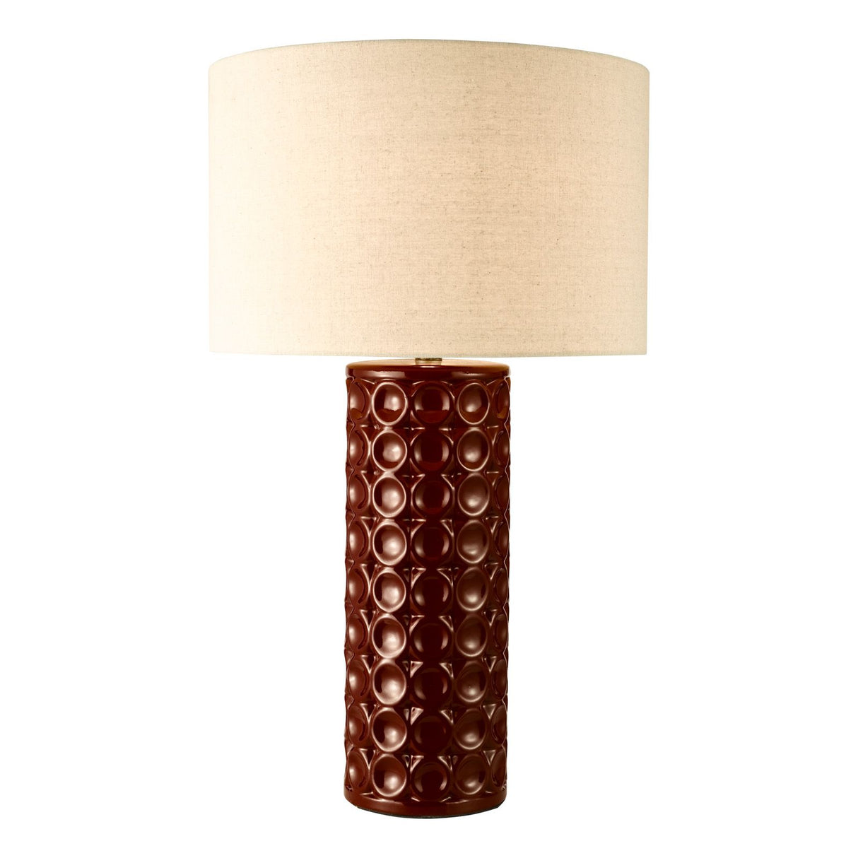 Raja Table Lamp Red and Antique Bronze With Shade