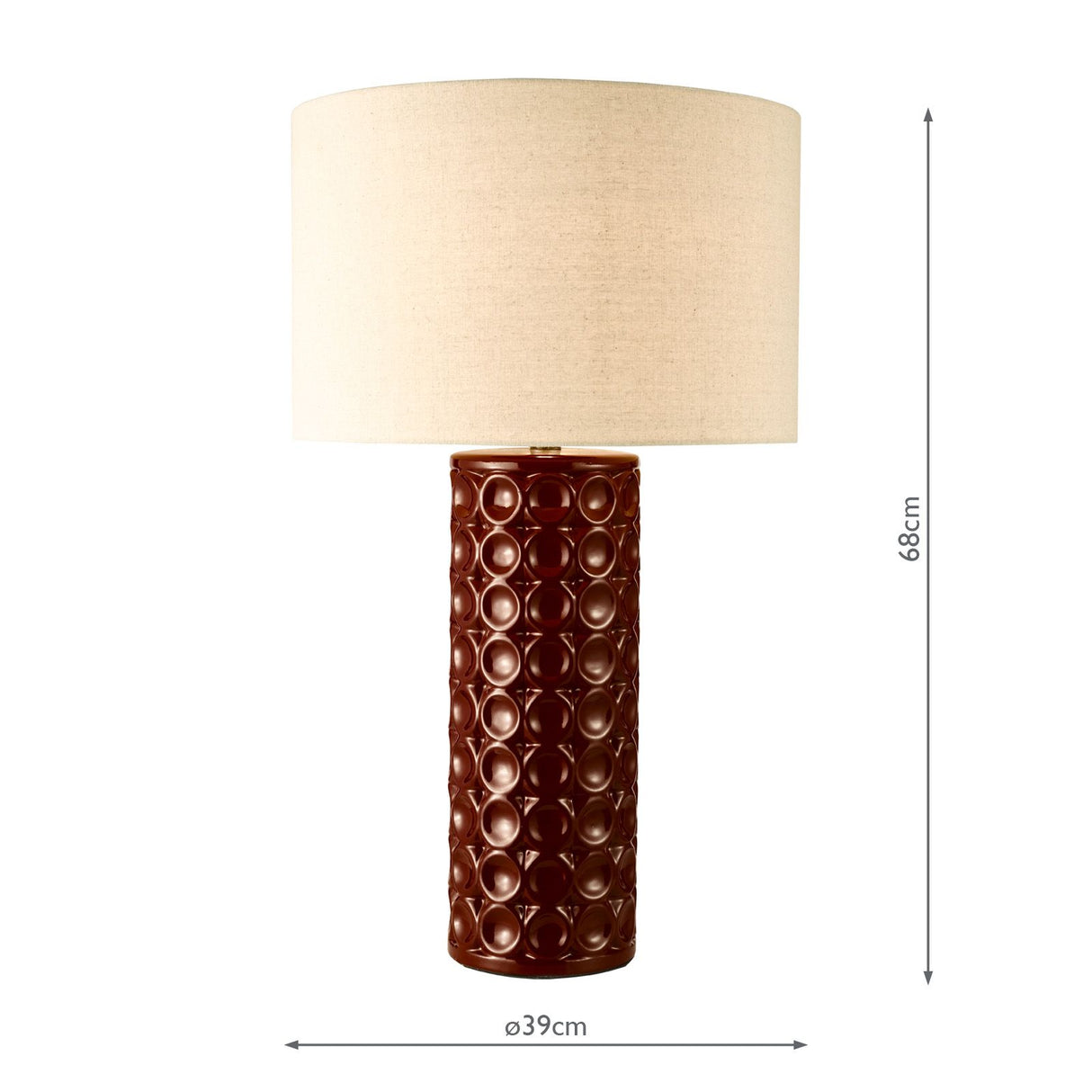 Raja Table Lamp Red and Antique Bronze With Shade