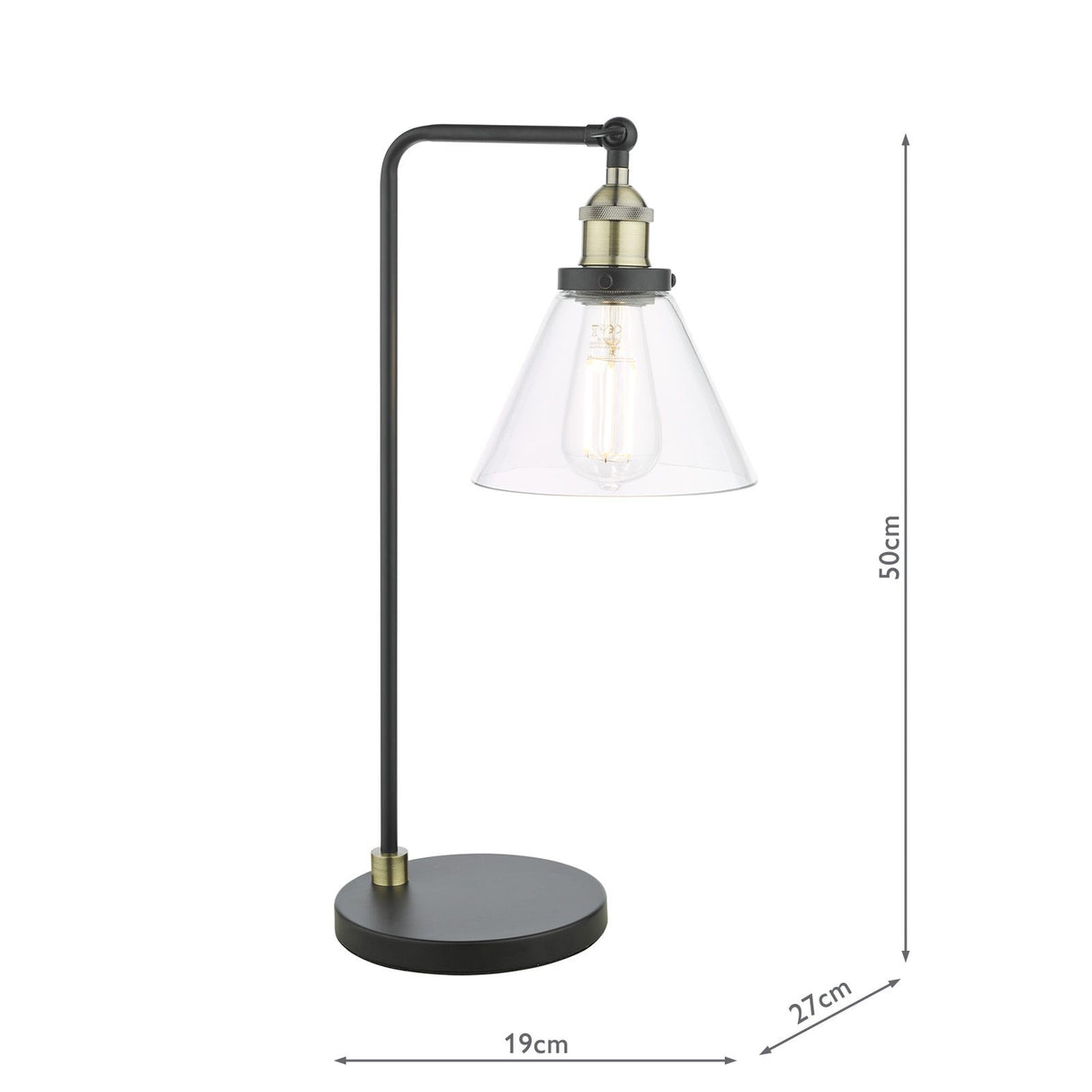 Ray Table Lamp Antique Brass and Glass