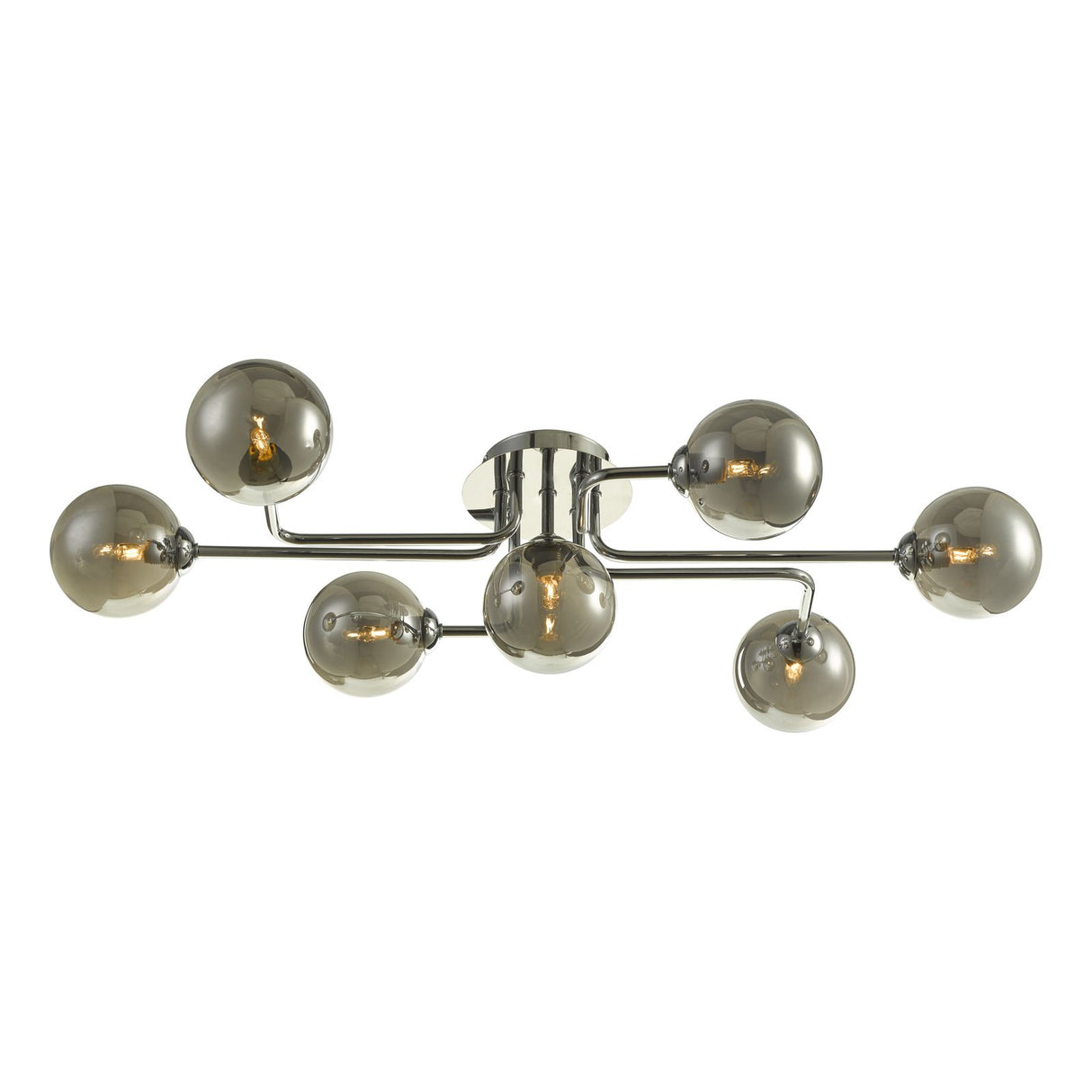 Reyna 7lt Semi Flush Polished Chrome With Smoked Glass