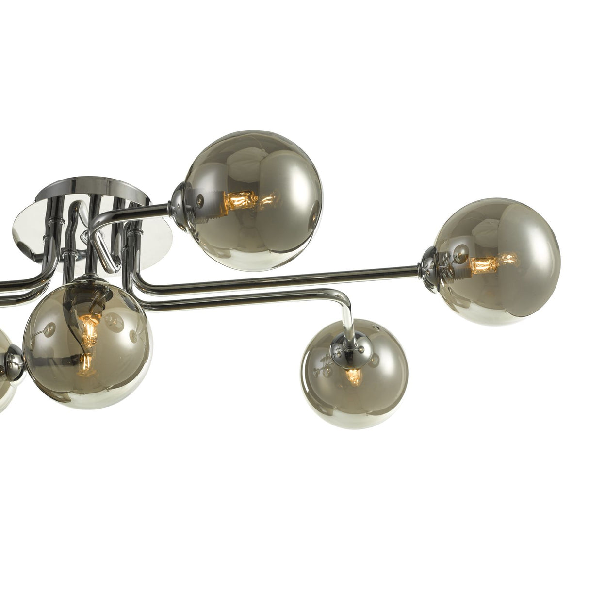 Reyna 7lt Semi Flush Polished Chrome With Smoked Glass