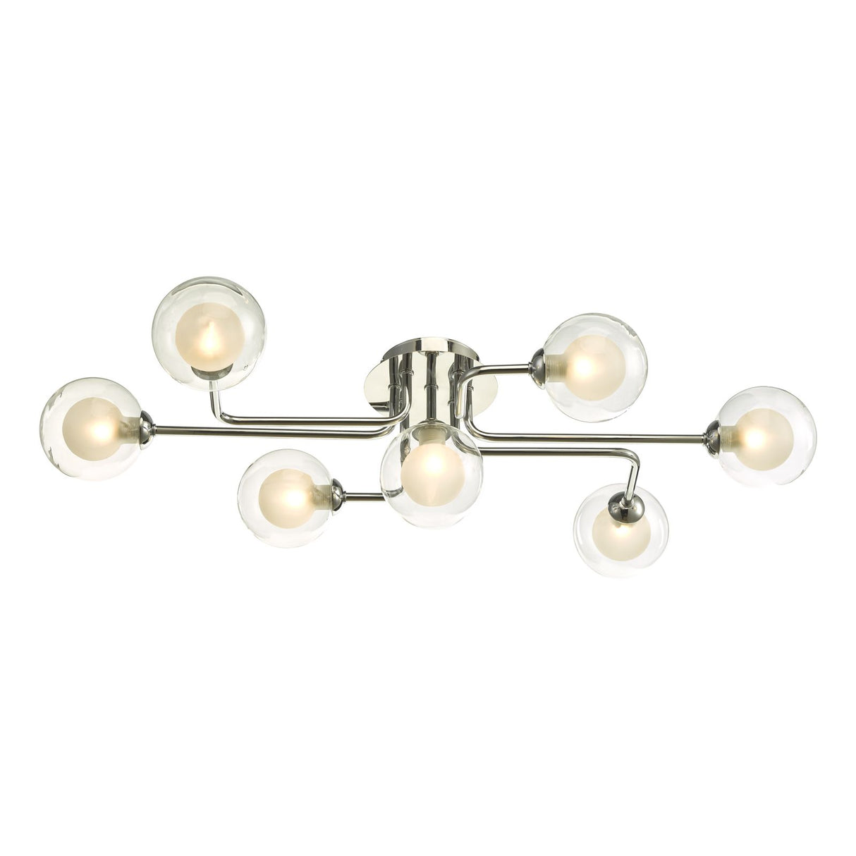 Reyna 7lt Semi Flush Polished Chrome With Clear/Opal Glass