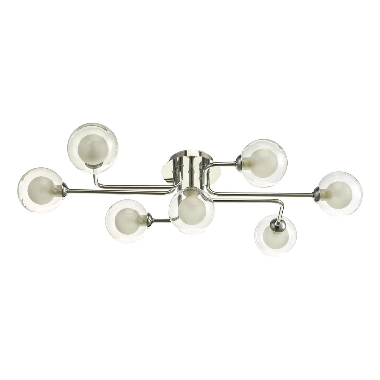 Reyna 7lt Semi Flush Polished Chrome With Clear/Opal Glass