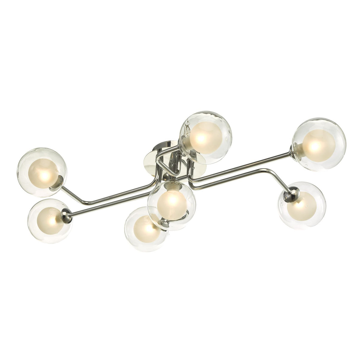 Reyna 7lt Semi Flush Polished Chrome With Clear/Opal Glass