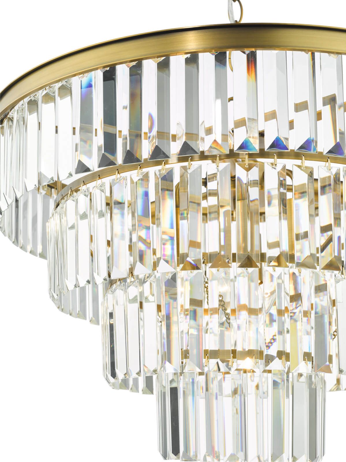 Rhapsody 6 Light Chandelier Crystal and Natural Brass
