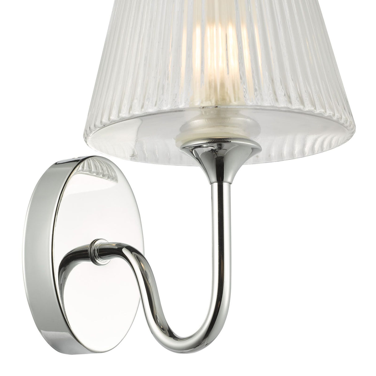 Rimaz Bathroom Wall Light Polished Chrome and Ribbed Glass IP44