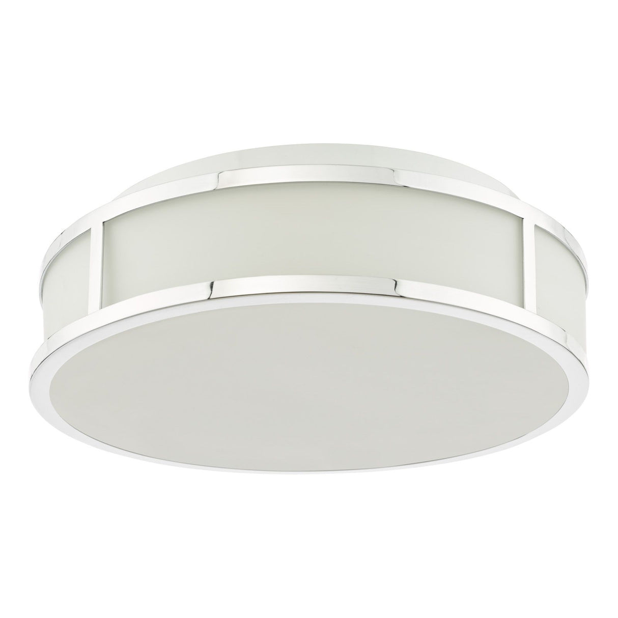 Royce 2 Light Bathroom Flush Polished Chrome and Opal Glass IP44