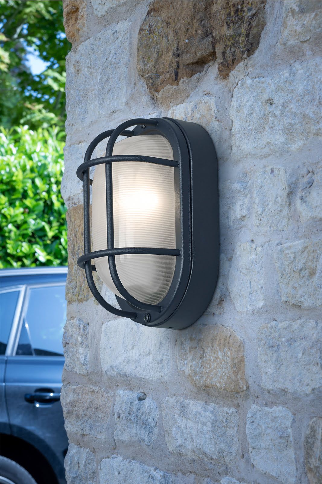 Salcombe Oval Outdoor Wall Light Matt Black IP44