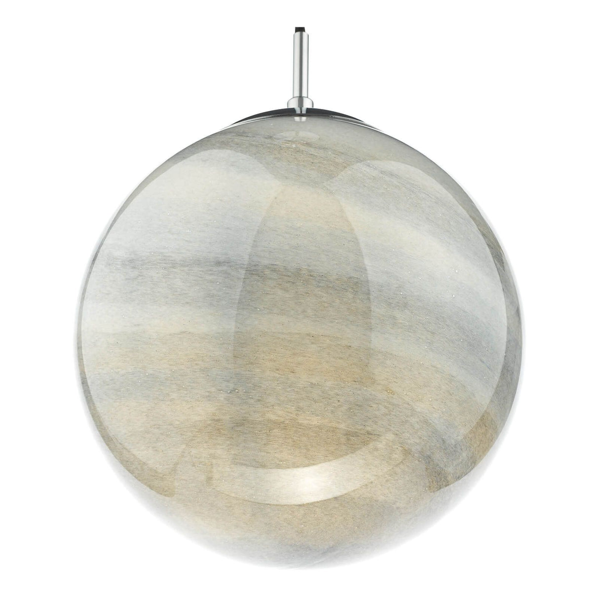 Saturn Pendant Planet Style Glass and Polished Chrome