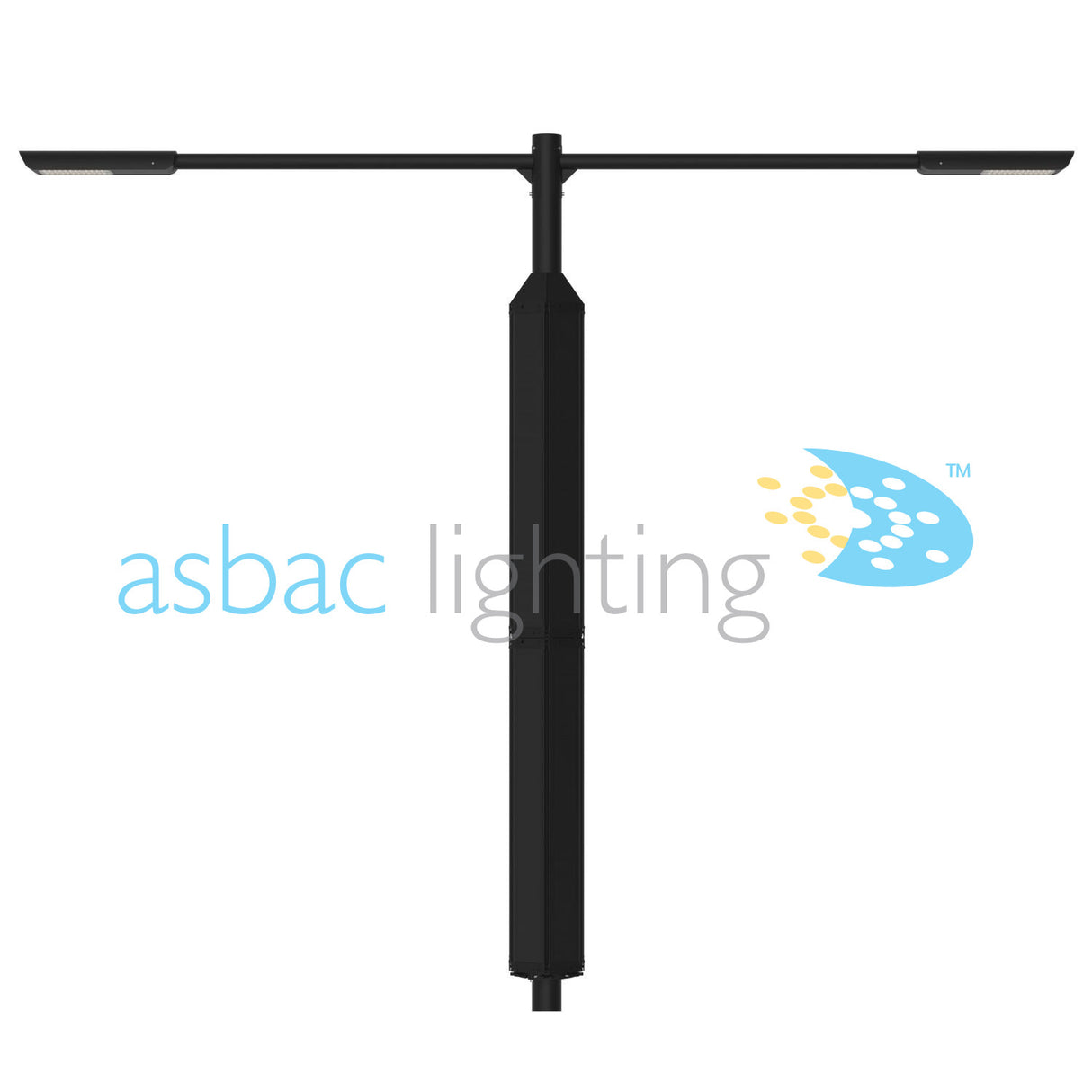 Regent Dual Solar 30W LED 5000K T3 Optic, Twin Solar Street Light, Black
