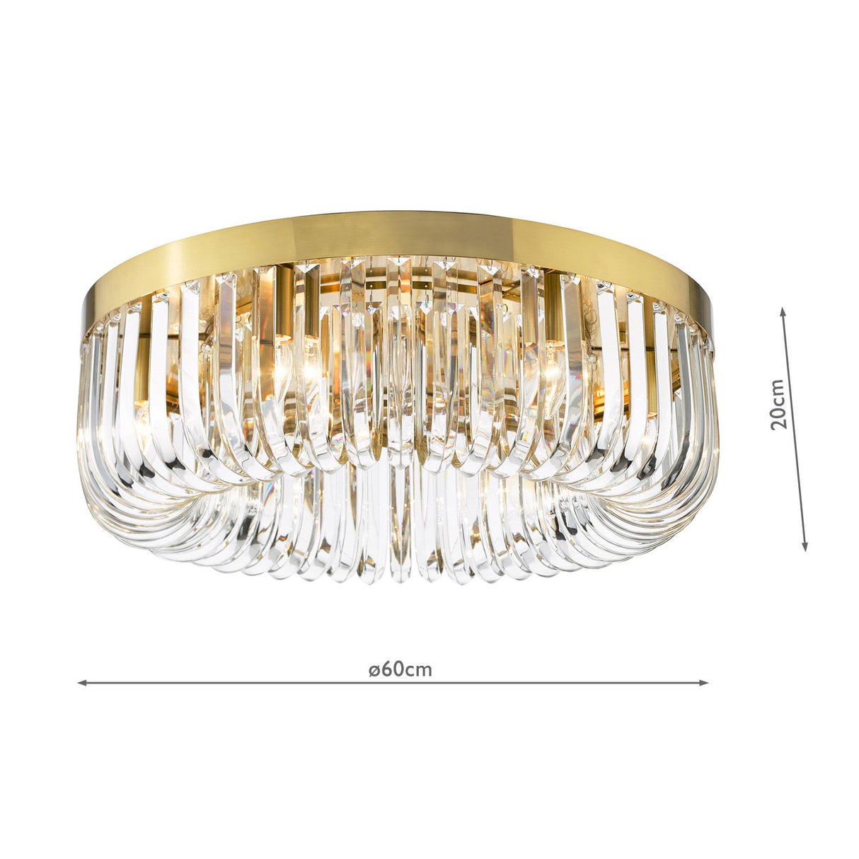 Sigourney 6 Light Flush Satin Gold and Crystal