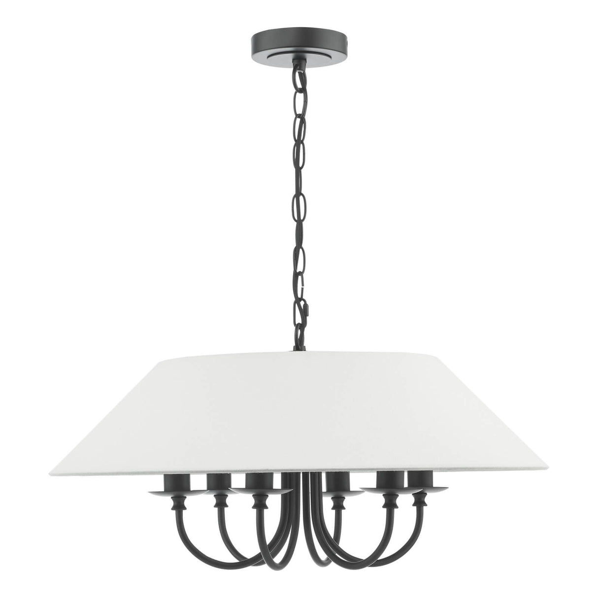 Sivan 6 Light Pendant Matt Black With Shade