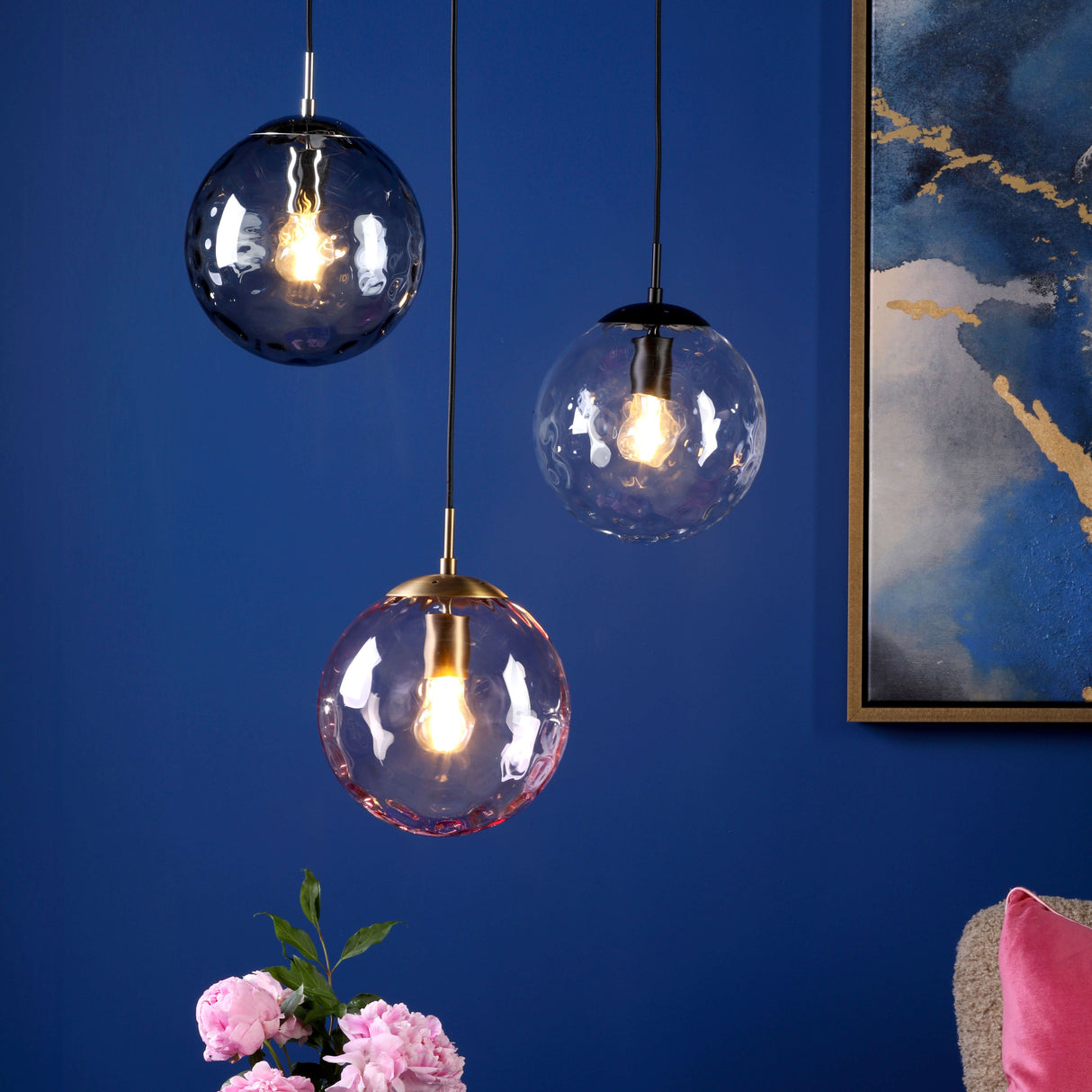 Ripple Pendant Matt Black and Smoked Glass