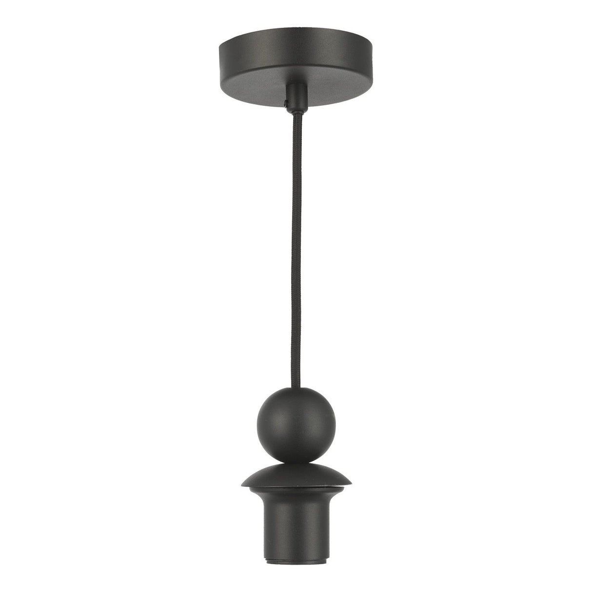 1 Light Matt Black E27 Suspension