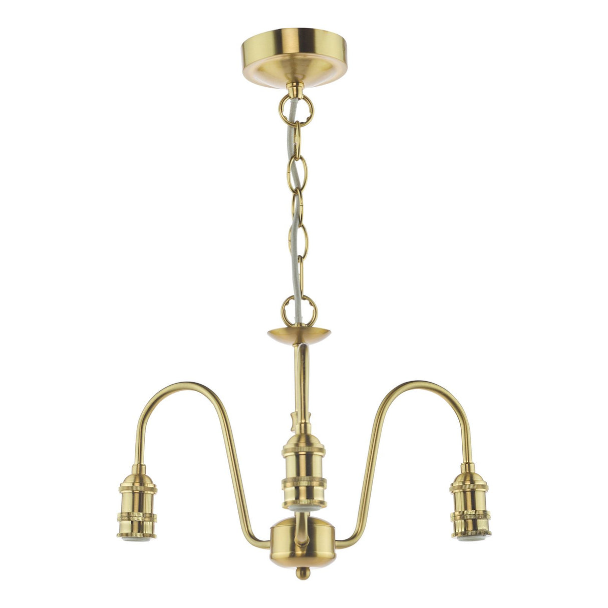 3 Light Suspension Natural Brass Fitting Only