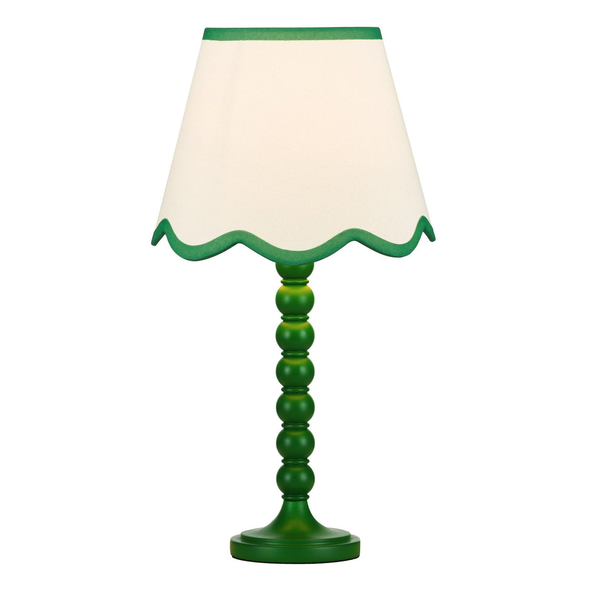Spool Table Lamp Gloss Green Base Only