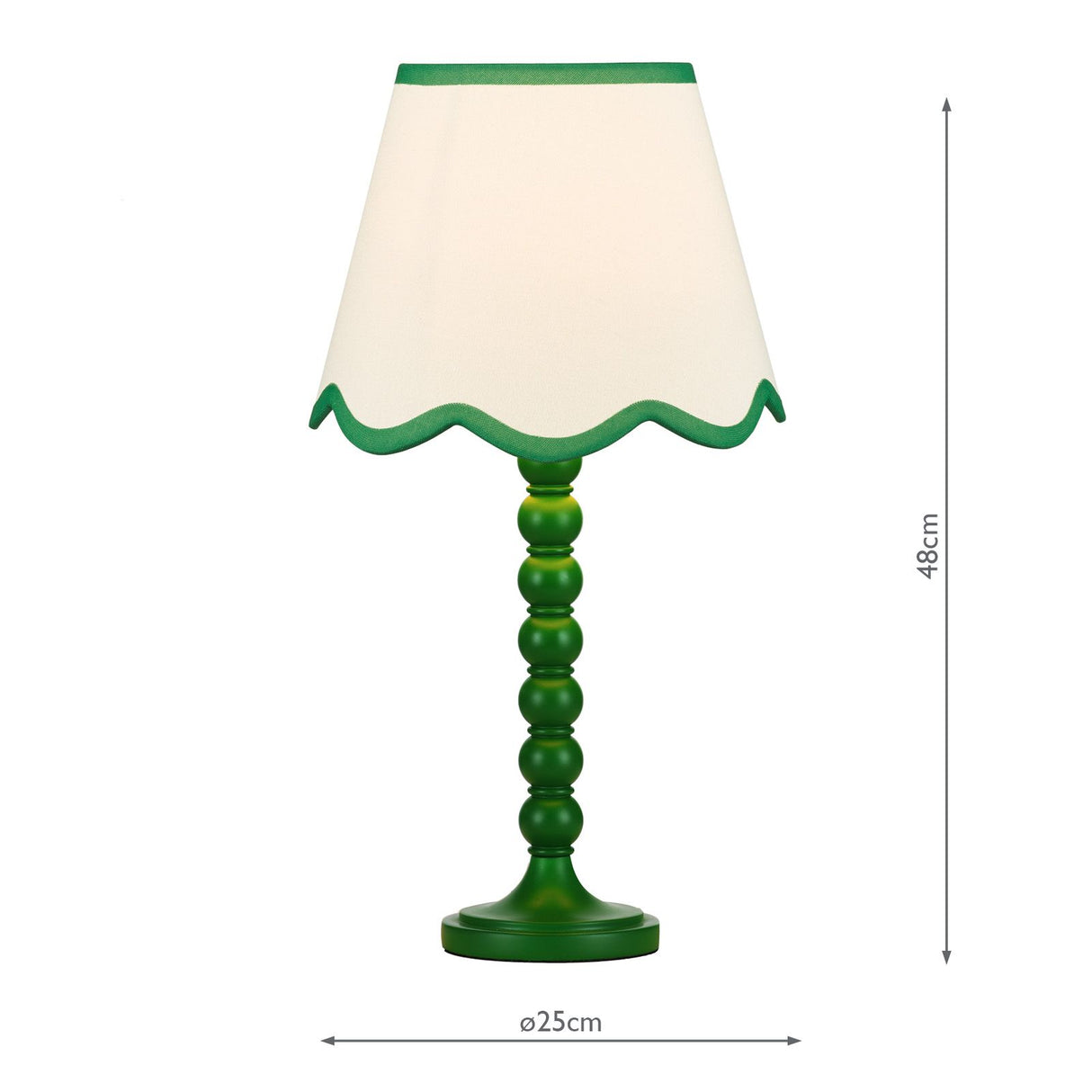 Spool Table Lamp Gloss Green Base Only