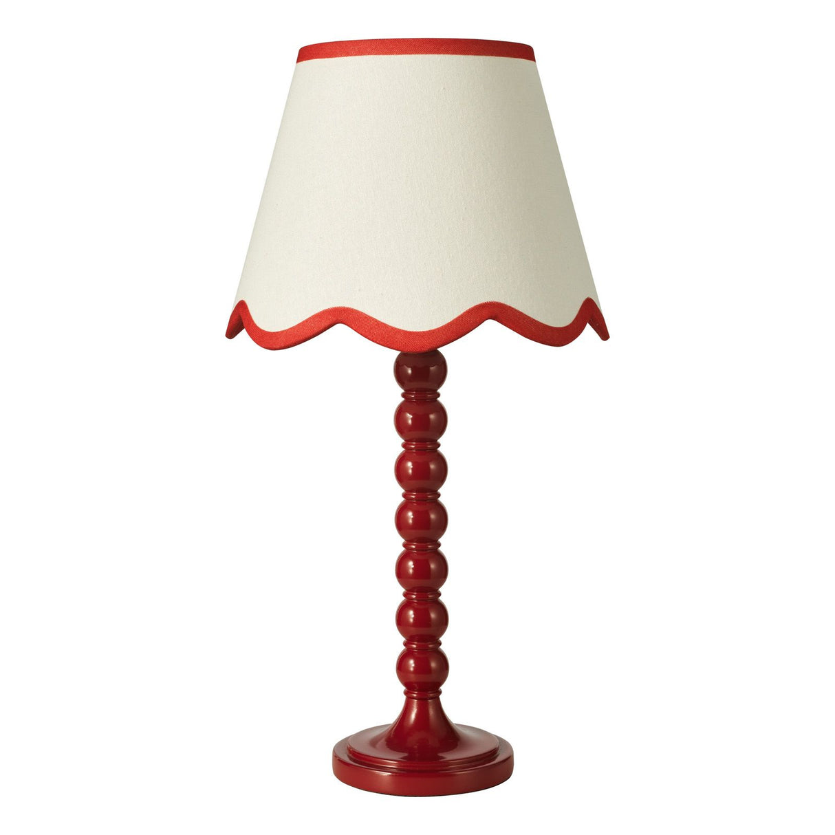 Spool Table Lamp Red With Shade