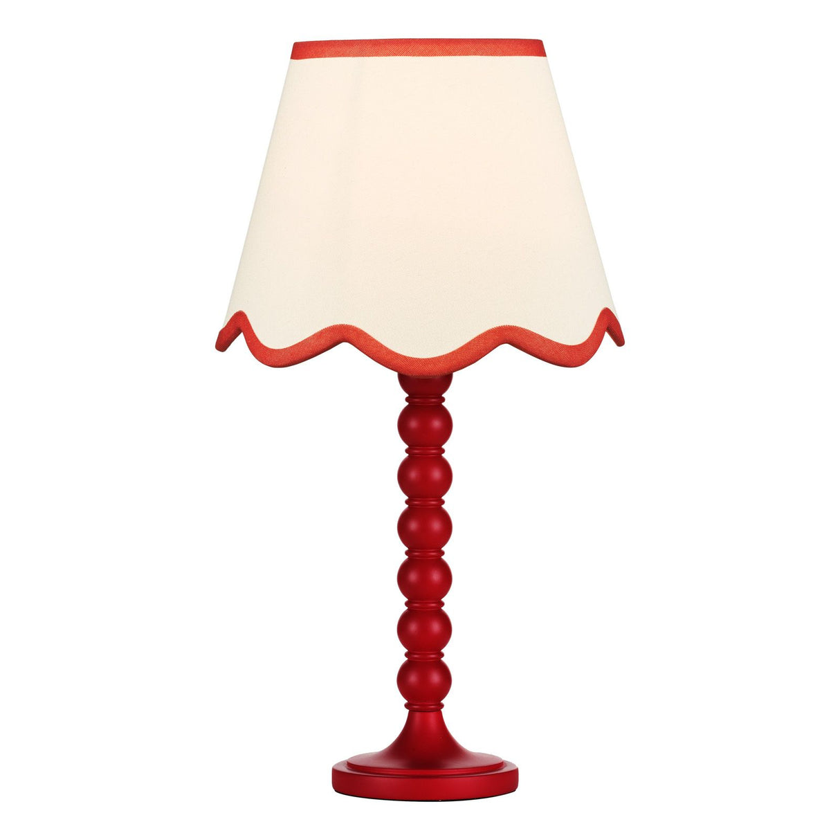Spool Table Lamp Gloss Red Base Only