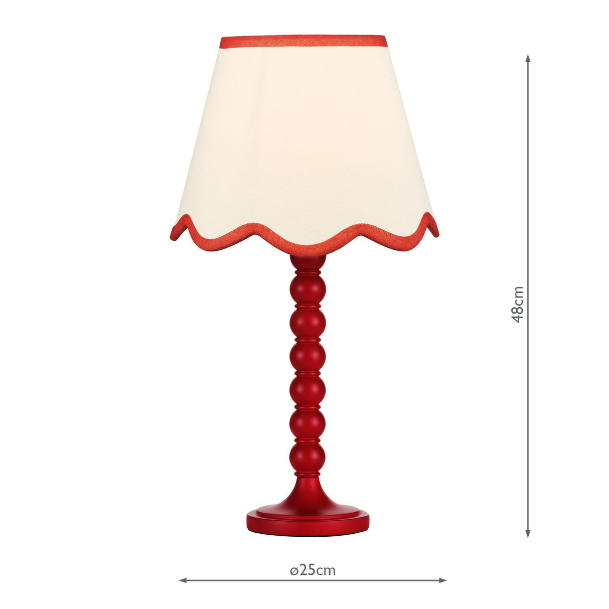 Spool Table Lamp Gloss Red Base Only