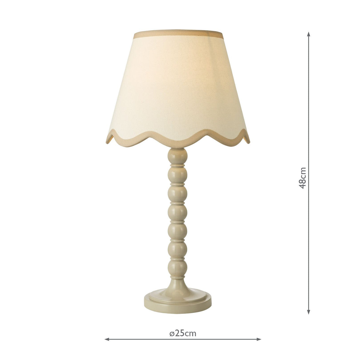 Spool Table Lamp Taupe With Shade