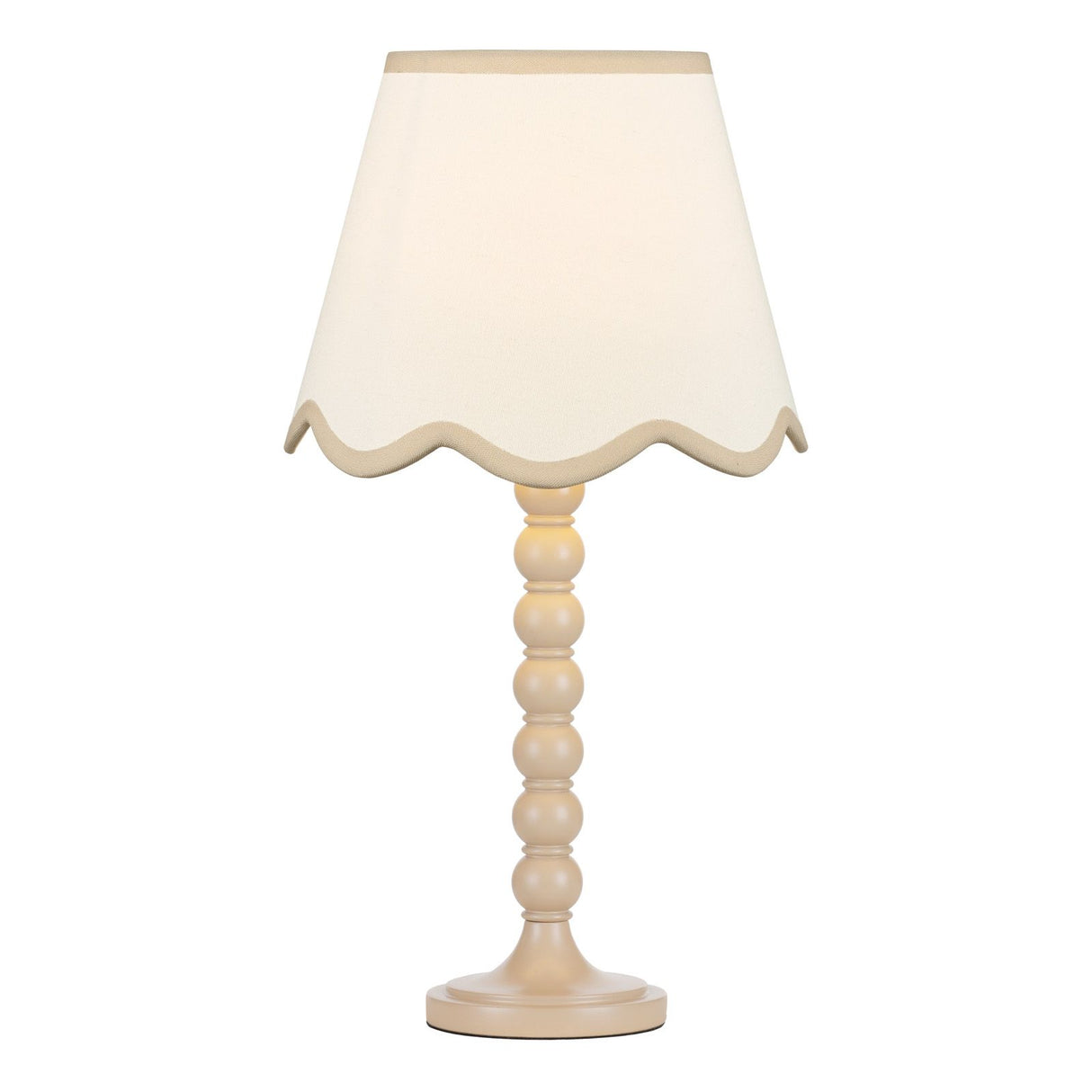 Spool Table Lamp Gloss Taupe Base Only