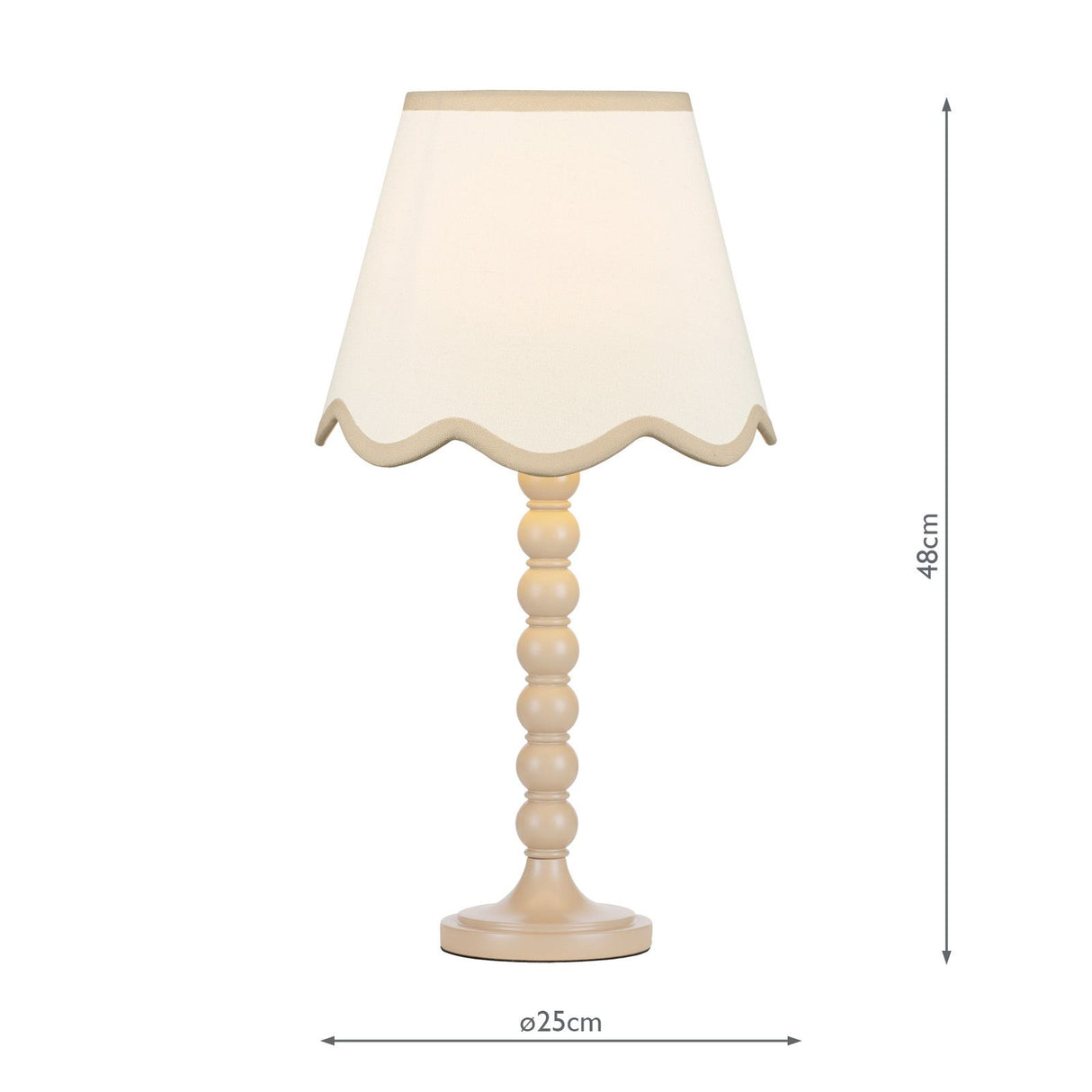 Spool Table Lamp Gloss Taupe Base Only