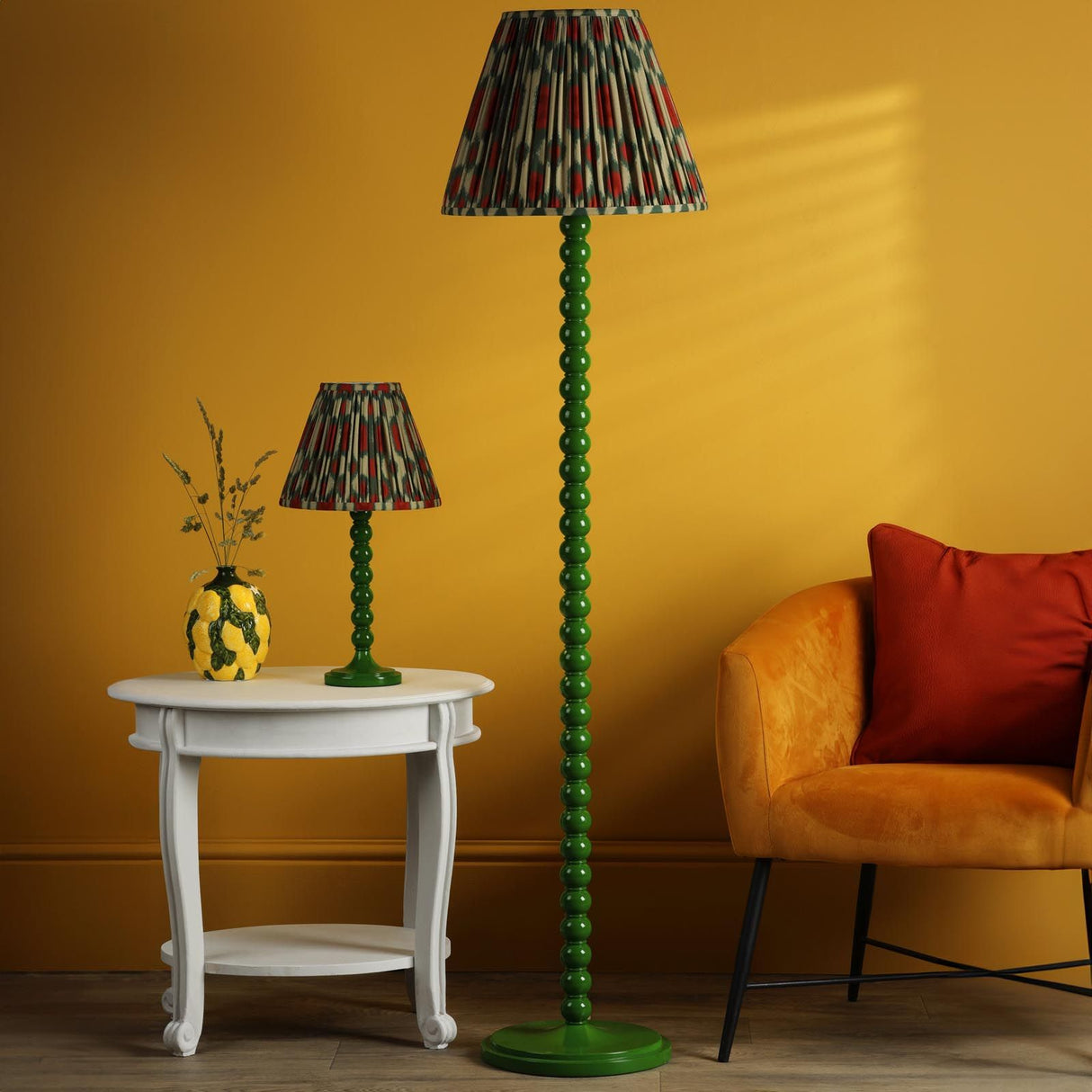 Spool Floor Lamp Gloss Green Base Only