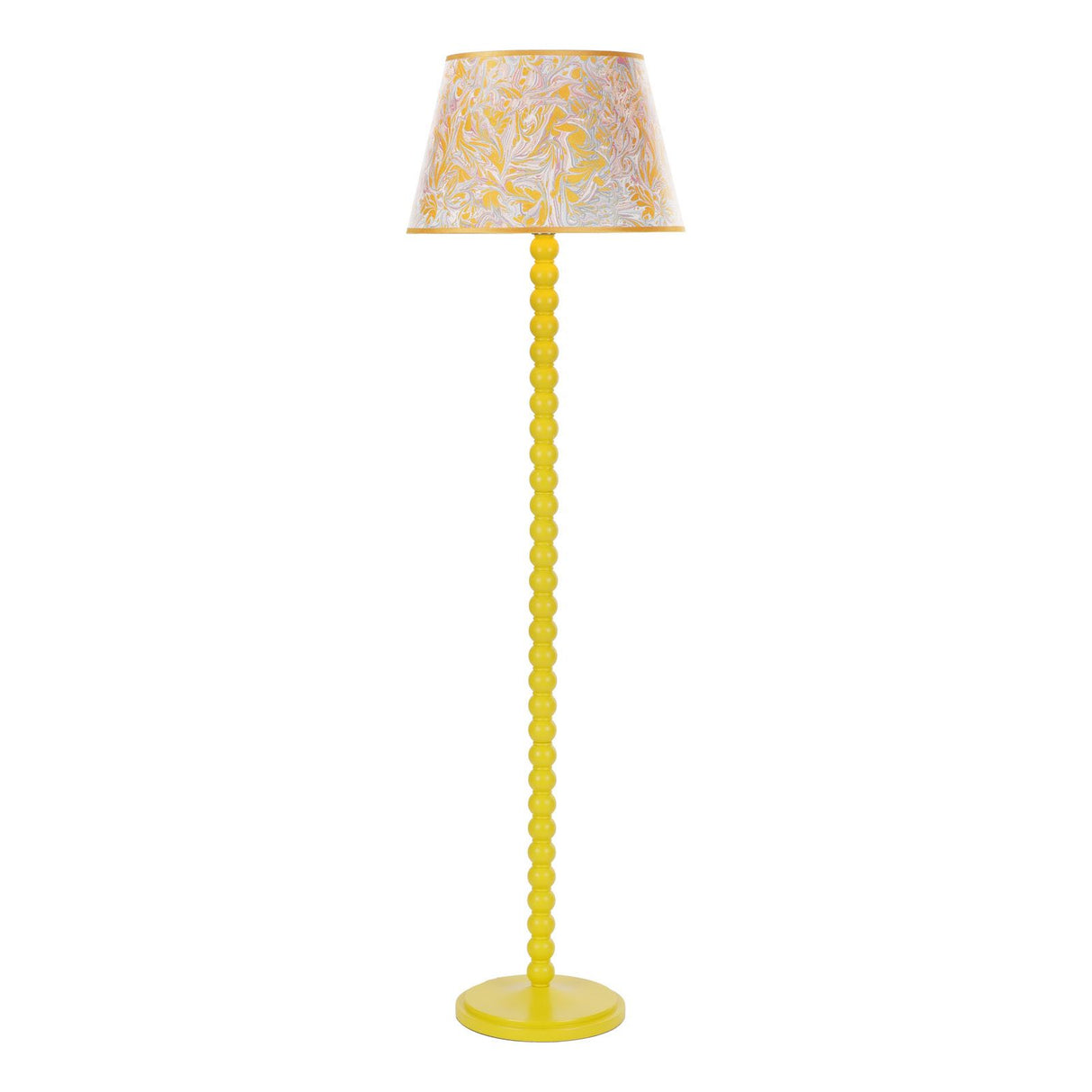 Spool Floor Lamp Yellow With Shade