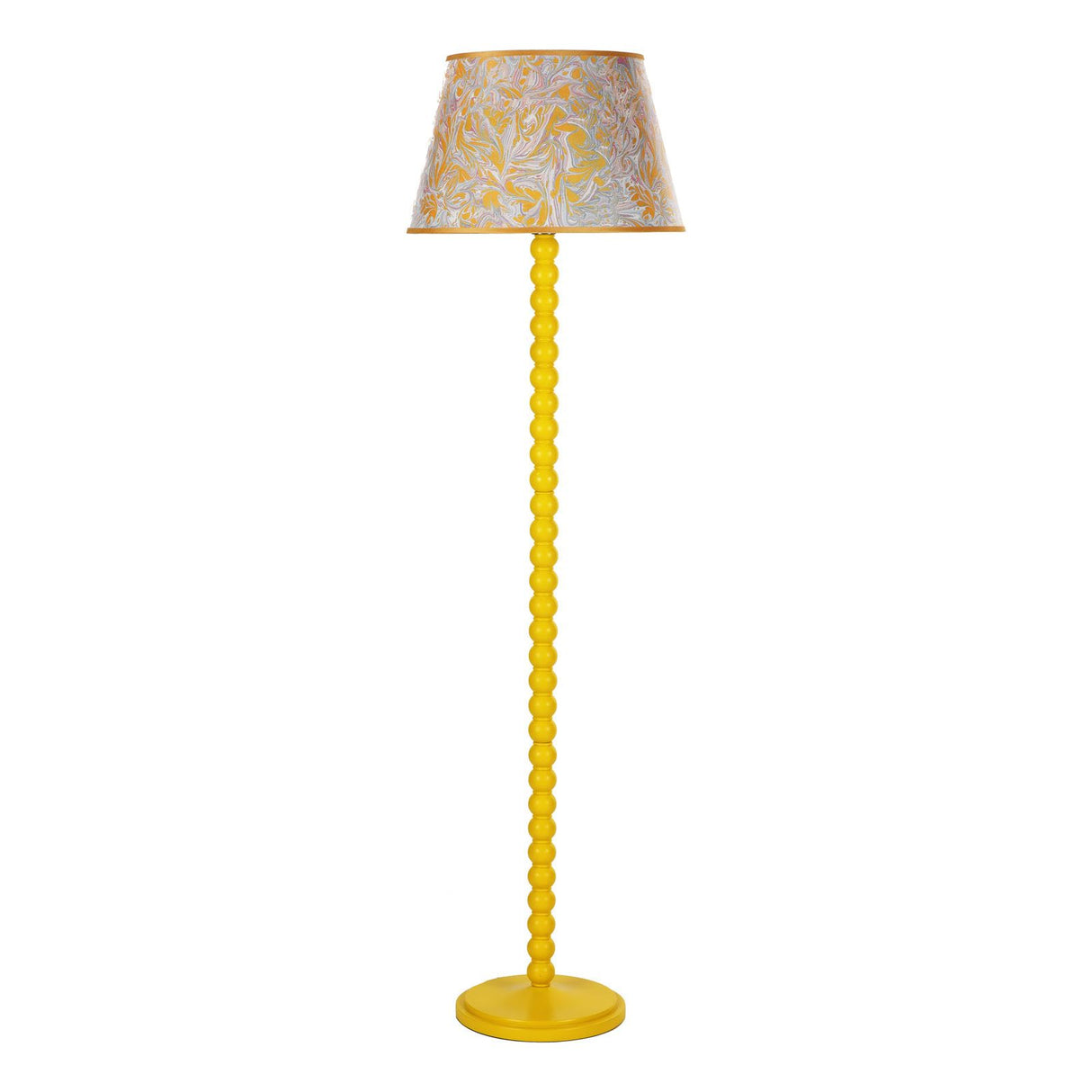 Spool Floor Lamp Yellow With Shade