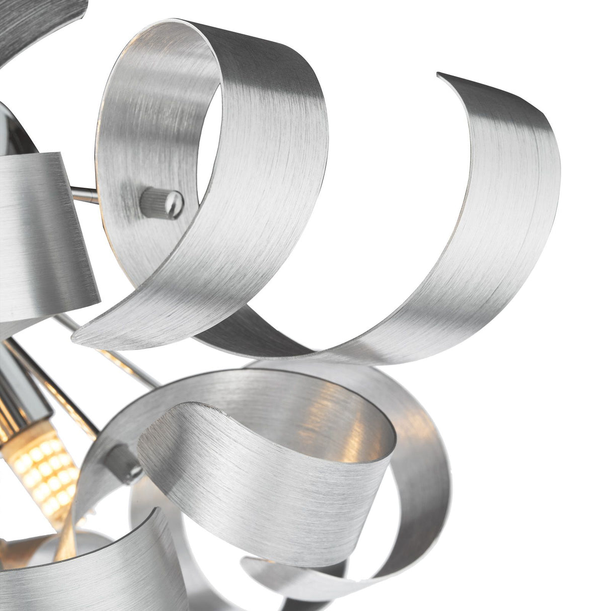 Swash 4 Light Flush Polished Chrome With Aluminium Ribbons