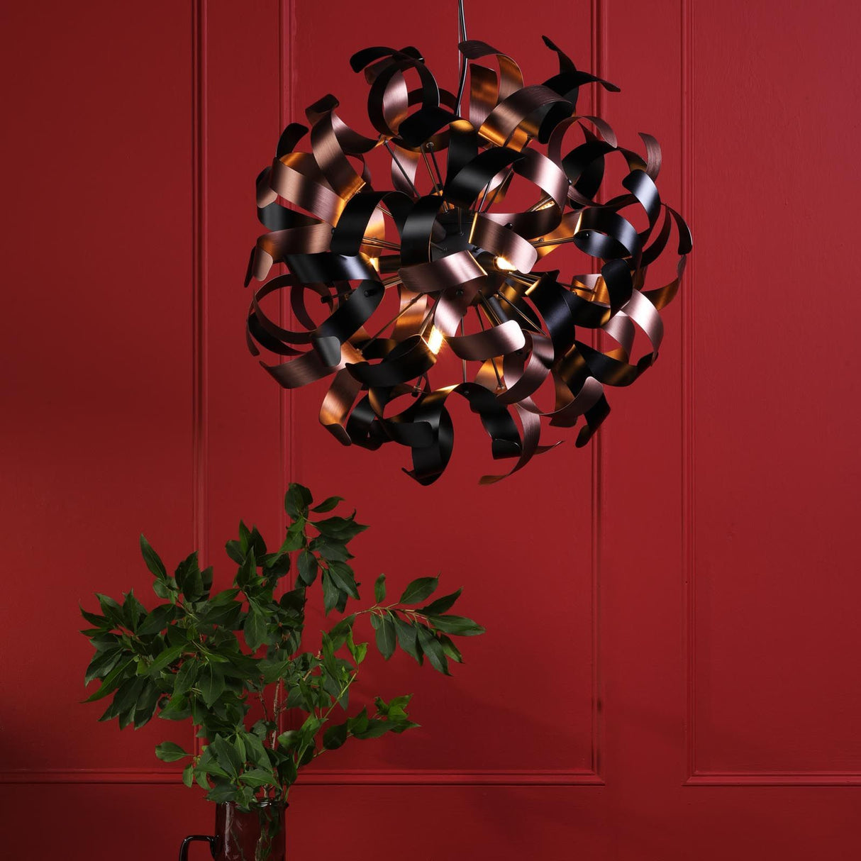 Swash 9 Light Pendant Matt Black Fitting Only