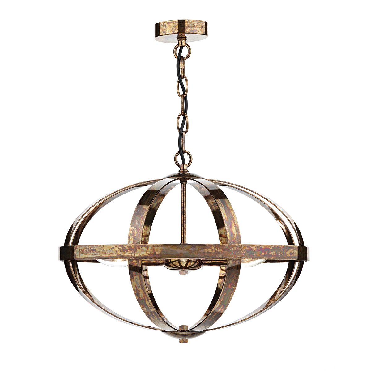 Symbol 3 Light Pendant Petrol Copper