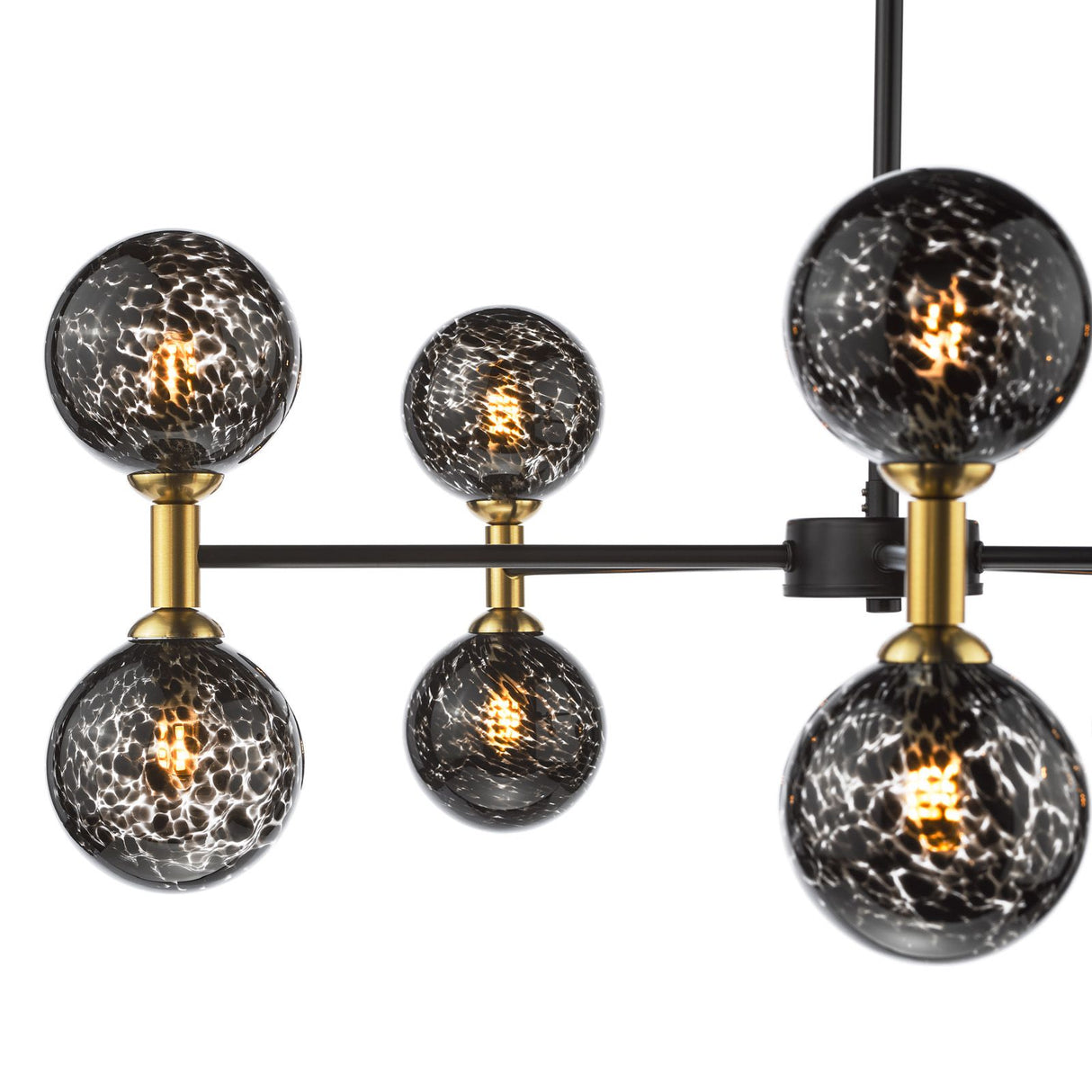 Takara 10 Light Semi-Flush Matt Black and Bronze With Black Confetti Glass