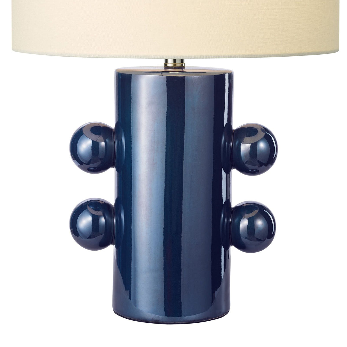 Tisha Table Lamp Blue and Polished Chrome With Shade