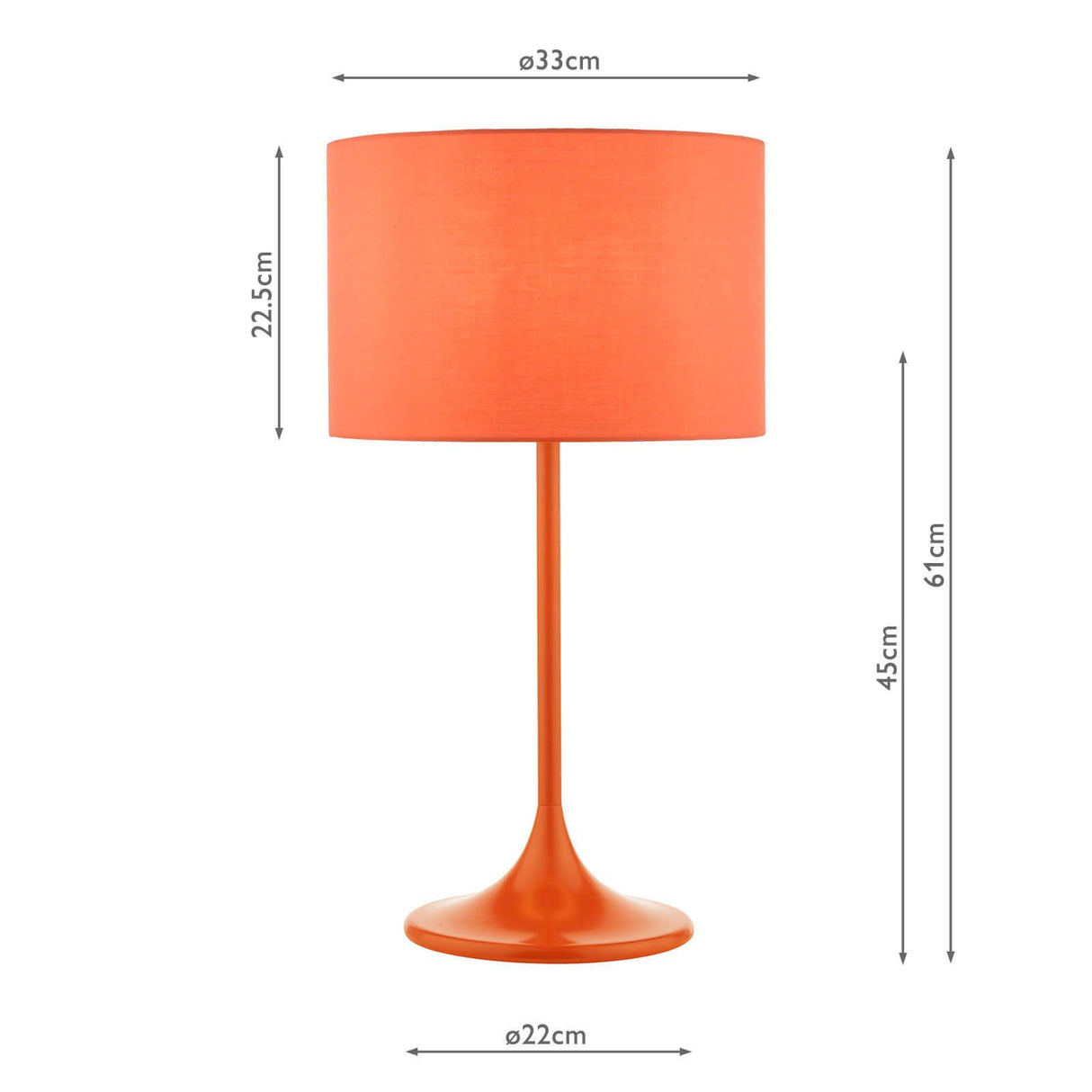 Toledo Table Lamp Satin Orange With Shade