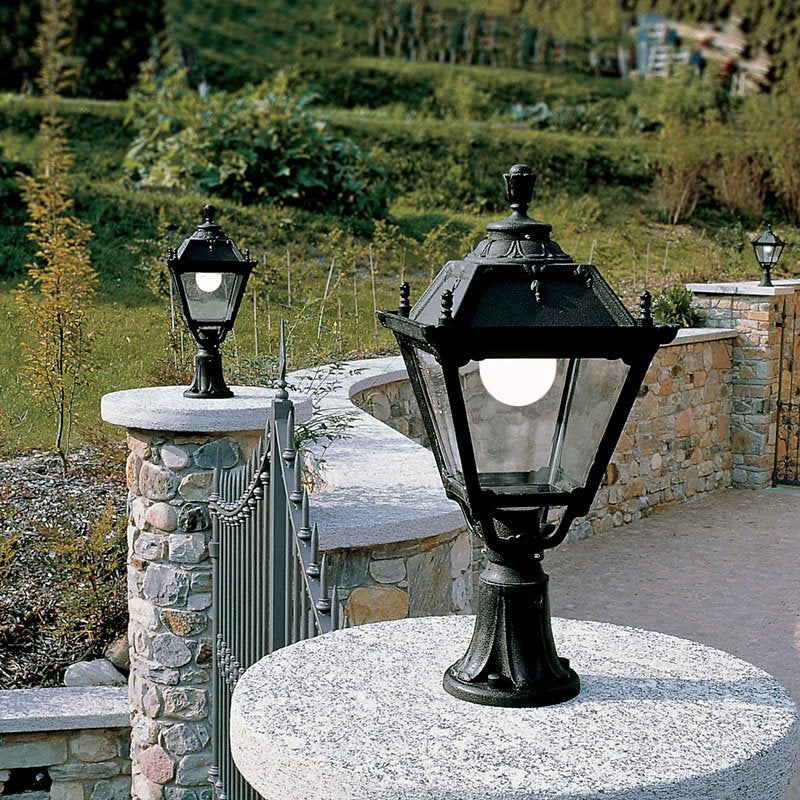 Tobia Lot 15W E27 HighPower LED CCT, Classic Pedestal Lantern, Black/Clear