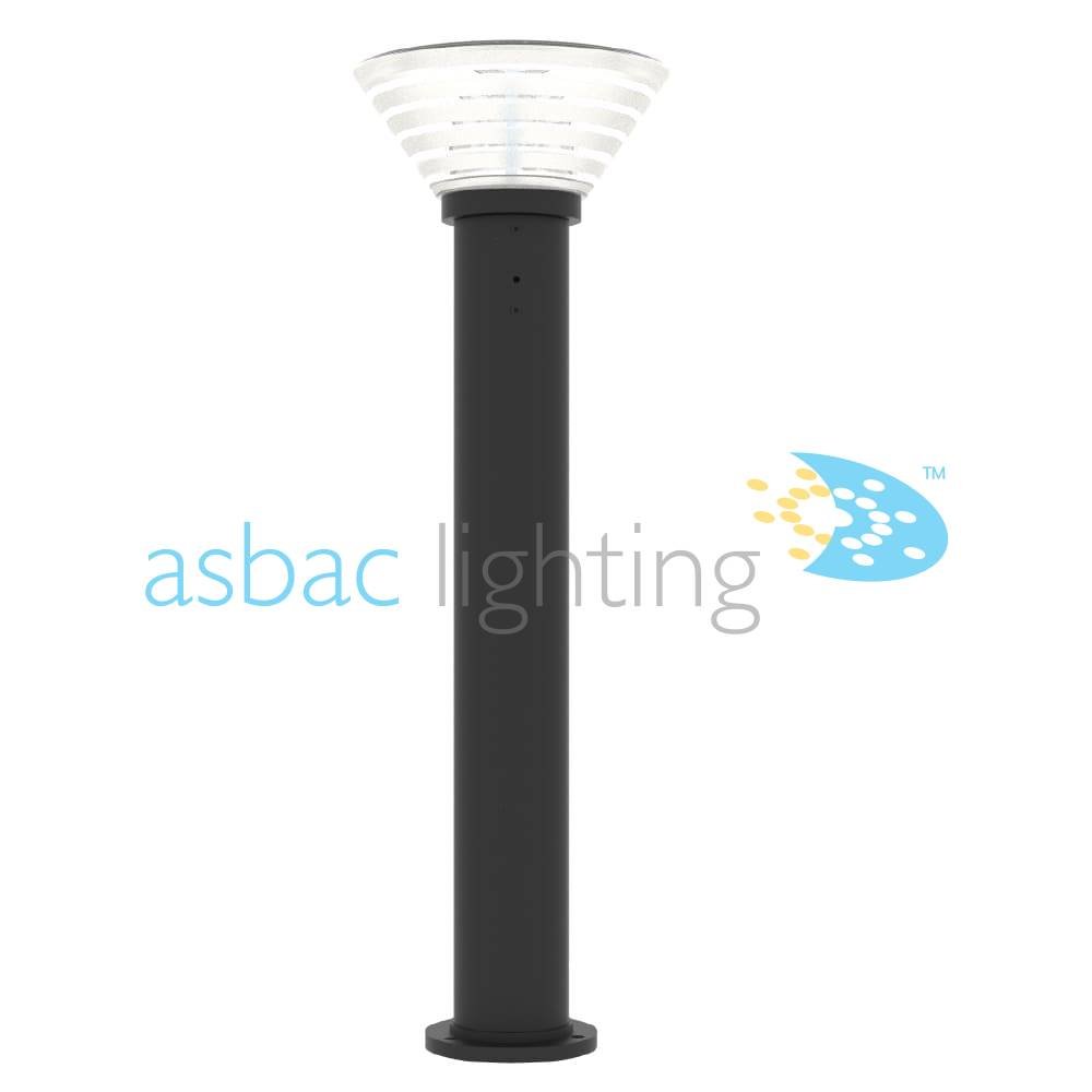 Trinity 800 Flange Mount Solar 3.5W LED 2700K, Solar Bollard, Black/Frosted