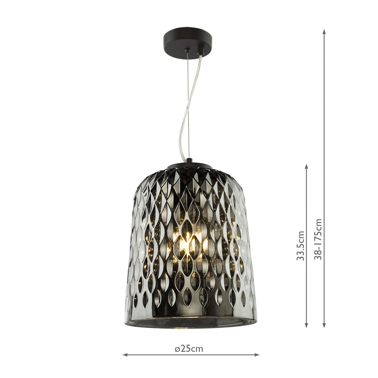 Varius Pendant Matt Black and Smoked Glass